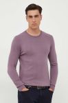 Светр Sisley чоловічий колір фіолетовий легкий Светр Sisley чоловічий колір фіолетовий легкий