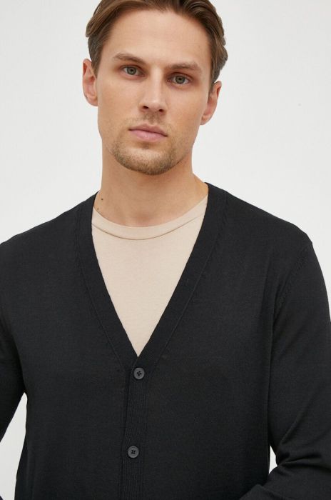 Вовняний кардиган BOSS колір чорний (3657722) Вовняний кардиган BOSS колір чорний (3657722)