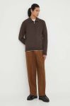 Вовняний светр Tiger Of Sweden чоловічий колір коричневий легкий Вовняний светр Tiger Of Sweden чоловічий колір коричневий легкий