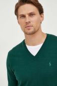 Вовняний светр Polo Ralph Lauren чоловічий колір зелений легкий