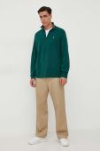 Бавовняний светр Polo Ralph Lauren колір зелений легкий півгольф