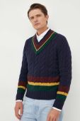 Вовняний светр Polo Ralph Lauren чоловічий колір синій теплий