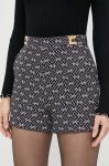Шорти Elisabetta Franchi жіночі колір чорний візерунок висока посадка (3508325) Шорти Elisabetta Franchi жіночі колір чорний візерунок висока посадка (3508325)
