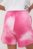 Бавовняні шорти adidas Originals колір рожевий візерунок висока посадка