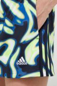 Шорти adidas жіночі колір зелений візерунок висока посадка