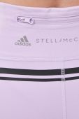 Шорти для бігу adidas by Stella McCartney TruePace колір фіолетовий з принтом висока посадка Шорти для бігу adidas by Stella McCartney TruePace колір фіолетовий з принтом висока посадка