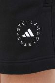 Бавовняні шорти adidas by Stella McCartney Terry колір чорний однотонні висока посадка