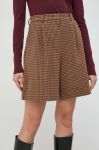 Шорти Weekend Max Mara жіночі колір коричневий візерунок висока посадка Шорти Weekend Max Mara жіночі колір коричневий візерунок висока посадка