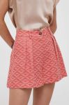 Шорти Sisley жіночі колір рожевий візерунок висока посадка Шорти Sisley жіночі колір рожевий візерунок висока посадка