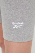Шорти Reebok жіночі колір сірий меланж висока посадка