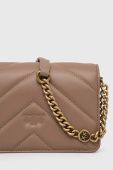 Шкіряна сумочка Pinko колір бежевий (3439533)
