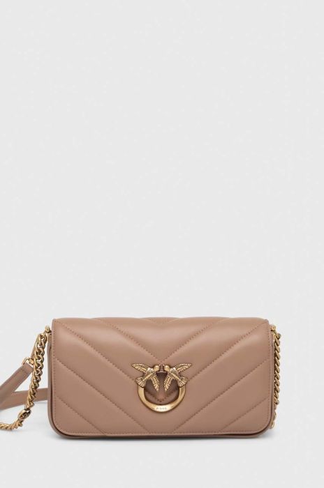 Шкіряна сумочка Pinko колір коричневий (3439541) Шкіряна сумочка Pinko колір коричневий (3439541)