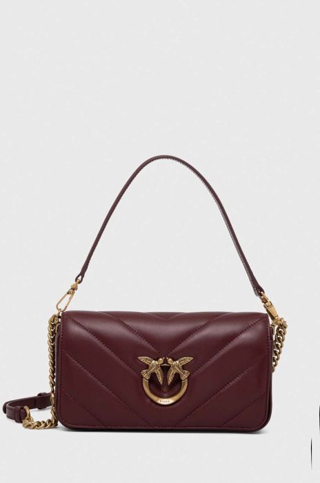Шкіряна сумочка Pinko колір коричневий (3439543) Шкіряна сумочка Pinko колір коричневий (3439543)