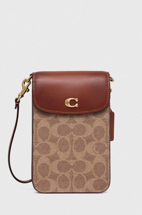Чохол для телефону Coach колір коричневий
