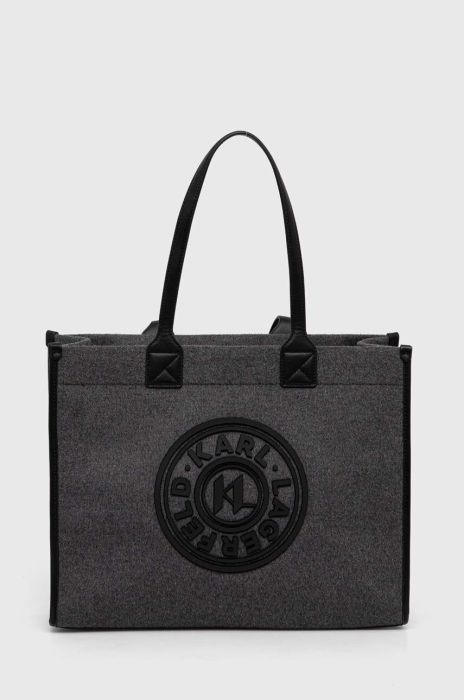 Сумочка з домішкою вовни Karl Lagerfeld колір сірий