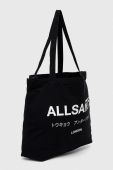 Бавовняна сумка AllSaints UNDERGROUND TOTE колір чорний Бавовняна сумка AllSaints UNDERGROUND TOTE колір чорний