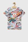 Дитяча бавовняна футболка Guess колір білий візерунок (3294256) Дитяча бавовняна футболка Guess колір білий візерунок (3294256)