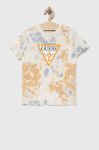 Дитяча бавовняна футболка Guess колір бежевий візерунок (3294249) Дитяча бавовняна футболка Guess колір бежевий візерунок (3294249)