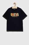 Дитяча бавовняна футболка Guess колір синій з аплікацією (3294270) Дитяча бавовняна футболка Guess колір синій з аплікацією (3294270)