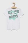 Дитяча бавовняна футболка Guess колір білий з принтом (3333176) Дитяча бавовняна футболка Guess колір білий з принтом (3333176)