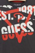 Дитяча бавовняна футболка Guess колір сірий з принтом (3333183) Дитяча бавовняна футболка Guess колір сірий з принтом (3333183)