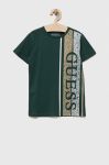 Дитяча бавовняна футболка Guess колір зелений з принтом (3322555) Дитяча бавовняна футболка Guess колір зелений з принтом (3322555)