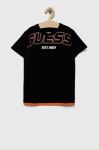 Дитяча футболка Guess колір чорний з принтом (3294312) Дитяча футболка Guess колір чорний з принтом (3294312)