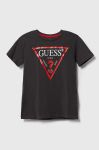 Дитяча бавовняна футболка Guess колір сірий з принтом (3366857) Дитяча бавовняна футболка Guess колір сірий з принтом (3366857)