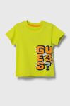 Дитяча бавовняна футболка Guess колір зелений з принтом (3363408) Дитяча бавовняна футболка Guess колір зелений з принтом (3363408)