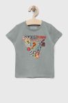 Дитяча бавовняна футболка Guess колір сірий з принтом (3328724) Дитяча бавовняна футболка Guess колір сірий з принтом (3328724)