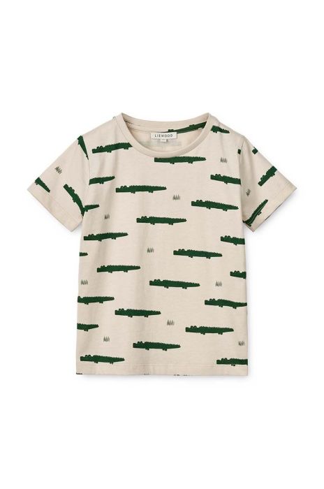 Дитяча бавовняна футболка Liewood колір бежевий однотонний Дитяча бавовняна футболка Liewood колір бежевий однотонний