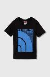 Дитяча бавовняна футболка The North Face B GRAPHIC S/S TEE 1 колір чорний з принтом Дитяча бавовняна футболка The North Face B GRAPHIC S/S TEE 1 колір чорний з принтом