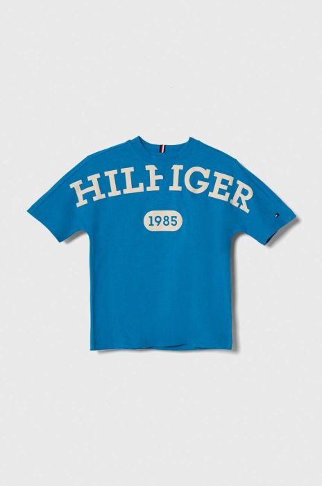 Дитяча бавовняна футболка Tommy Hilfiger з принтом колір блакитний (3508387) Дитяча бавовняна футболка Tommy Hilfiger з принтом колір блакитний (3508387)