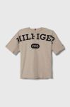 Дитяча бавовняна футболка Tommy Hilfiger колір бежевий з принтом (3508404) Дитяча бавовняна футболка Tommy Hilfiger колір бежевий з принтом (3508404)