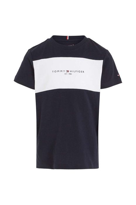 Дитяча бавовняна футболка Tommy Hilfiger колір синій з принтом (3451689) Дитяча бавовняна футболка Tommy Hilfiger колір синій з принтом (3451689)