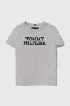 Дитяча бавовняна футболка Tommy Hilfiger колір сірий з принтом (3542764) Дитяча бавовняна футболка Tommy Hilfiger колір сірий з принтом (3542764)