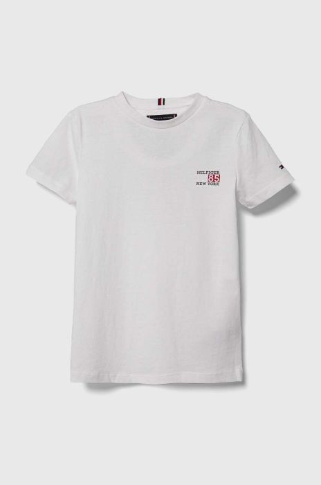 Дитяча бавовняна футболка Tommy Hilfiger колір білий з принтом (3451733) Дитяча бавовняна футболка Tommy Hilfiger колір білий з принтом (3451733)