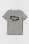 Дитяча бавовняна футболка Pepe Jeans колір сірий з принтом (3487022) Дитяча бавовняна футболка Pepe Jeans колір сірий з принтом (3487022)