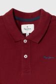 Дитяче бавовняне поло Pepe Jeans колір бордовий однотонний
