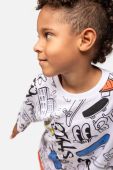Дитяча бавовняна футболка Coccodrillo колір білий візерунок (3619140)