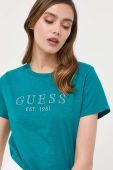 Бавовняна футболка Guess колір зелений (3306285) Бавовняна футболка Guess колір зелений (3306285)