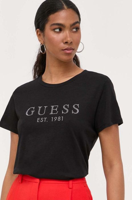 Бавовняна футболка Guess колір чорний (3306296) Бавовняна футболка Guess колір чорний (3306296)