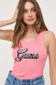 Бавовняний топ Guess колір рожевий (3330692) Бавовняний топ Guess колір рожевий (3330692)