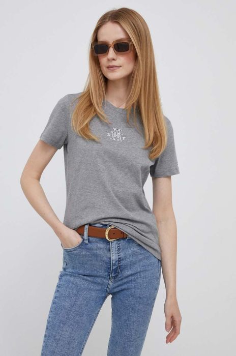 Бавовняна футболка Tommy Hilfiger колір сірий (3288241) Бавовняна футболка Tommy Hilfiger колір сірий (3288241)