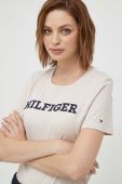 Бавовняна футболка Tommy Hilfiger колір бежевий (3435180) Бавовняна футболка Tommy Hilfiger колір бежевий (3435180)