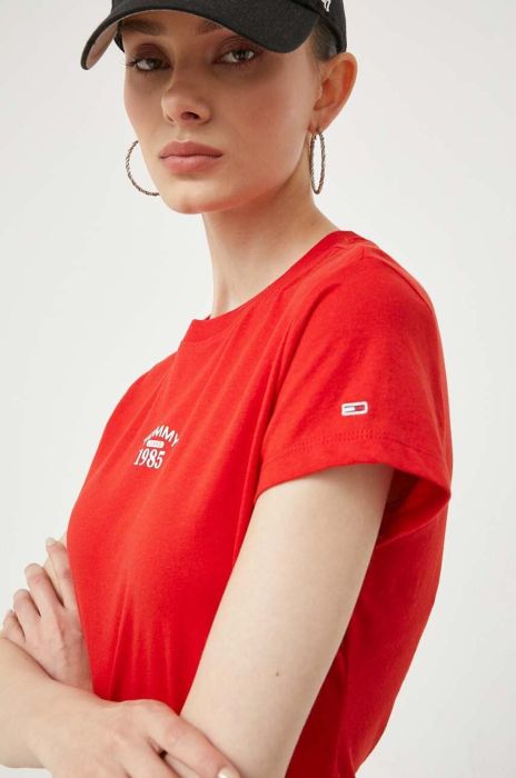 Футболка Tommy Jeans жіноча колір червоний (3333212) Футболка Tommy Jeans жіноча колір червоний (3333212)