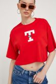 Бавовняна футболка Tommy Jeans колір червоний (3375449)