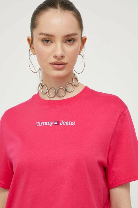 Бавовняна футболка Tommy Jeans колір червоний (3370483) Бавовняна футболка Tommy Jeans колір червоний (3370483)