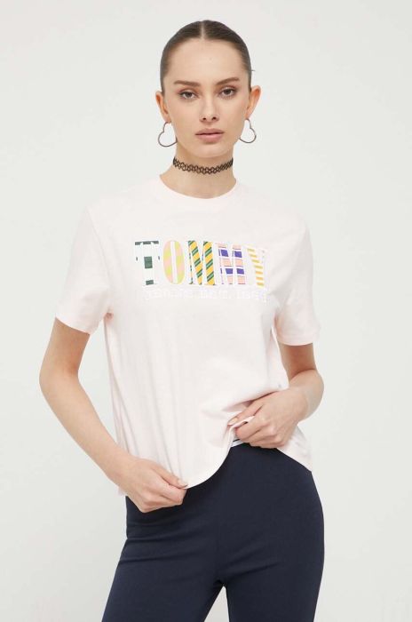 Бавовняна футболка Tommy Jeans колір рожевий (3325698) Бавовняна футболка Tommy Jeans колір рожевий (3325698)