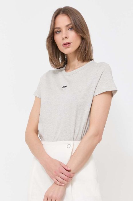 Бавовняна футболка BOSS колір сірий Бавовняна футболка BOSS колір сірий